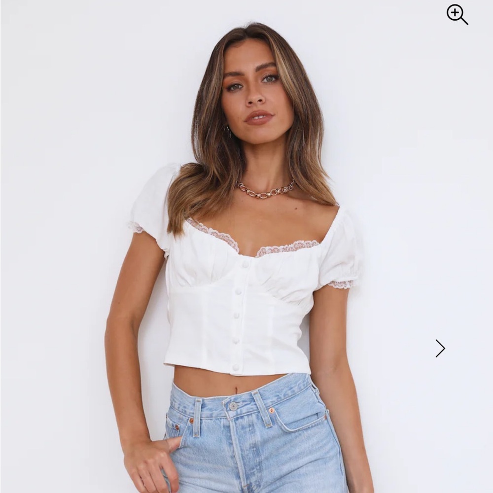 Hello Molly white top